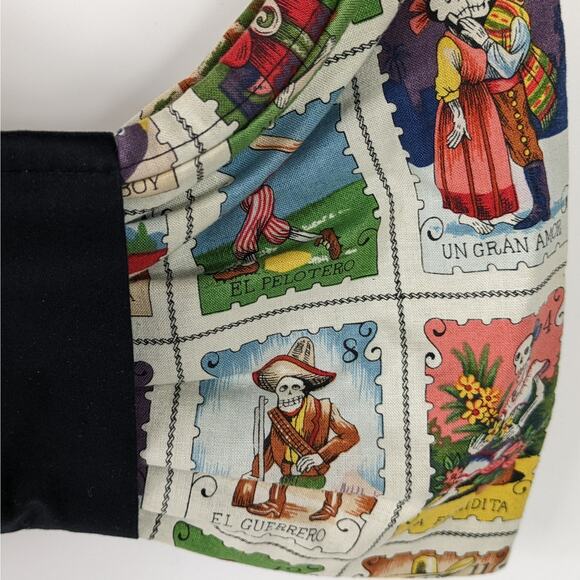 Day of Dead Bow Clutch Handmade Dia de los Muertes Purse Calacas Postage Stamp - Picture 5 of 12